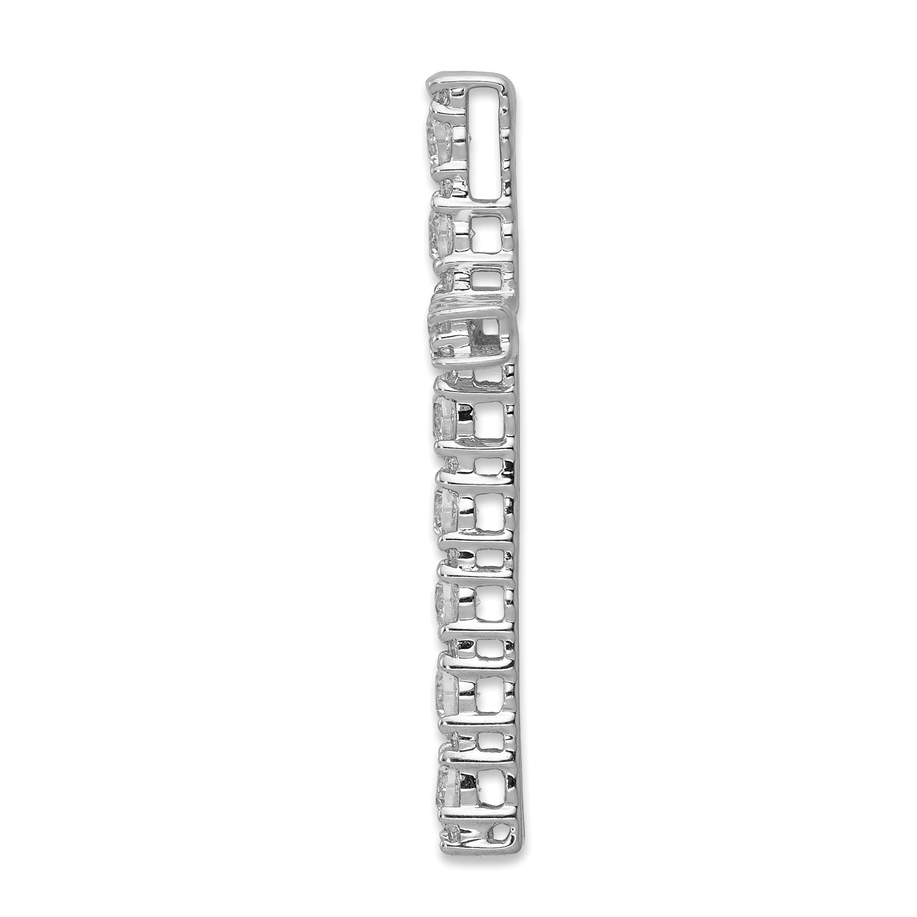 14k White Gold 1/2 carat Diamond Latin Cross Chain Slide