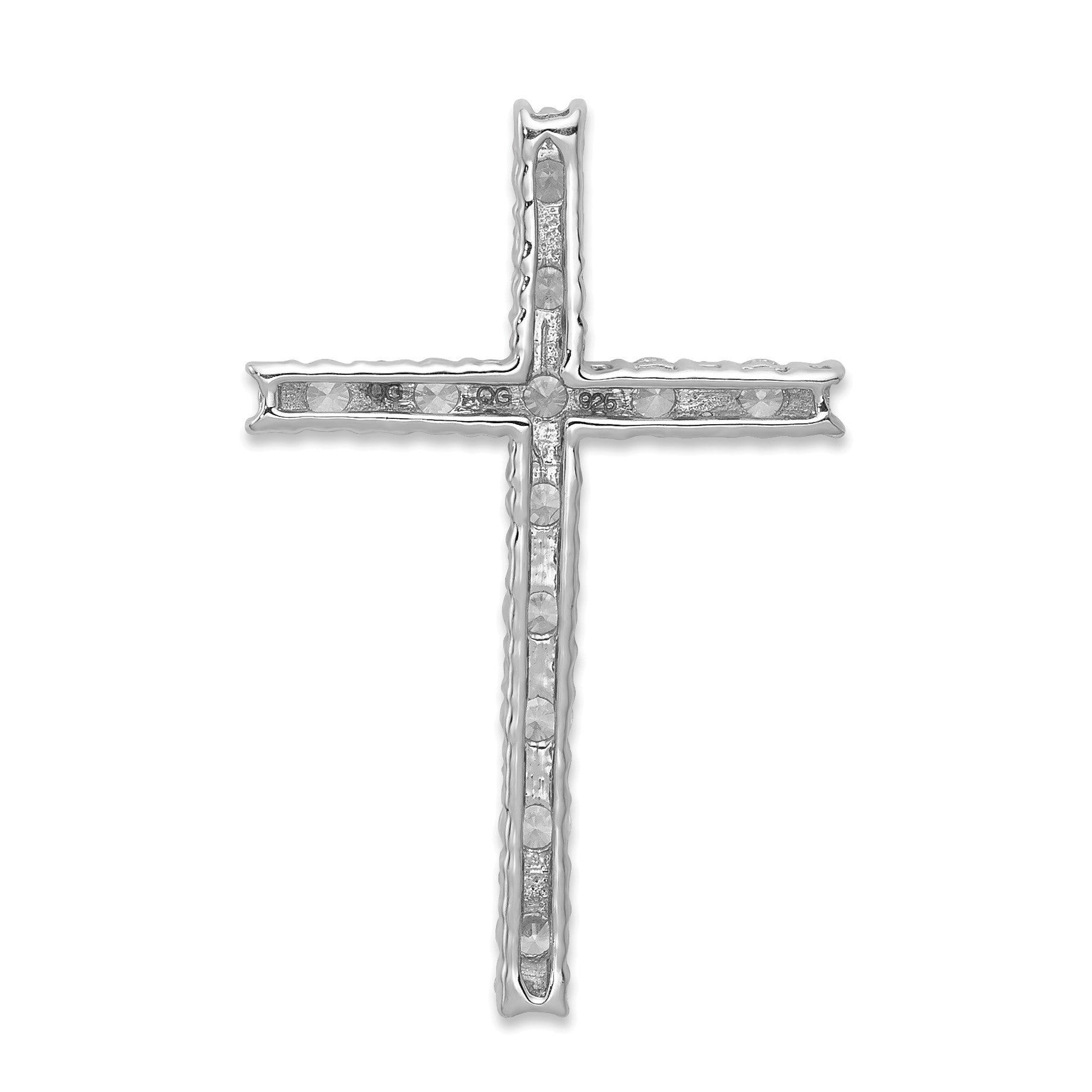14k White Gold 1/2 carat Diamond Latin Cross Chain Slide