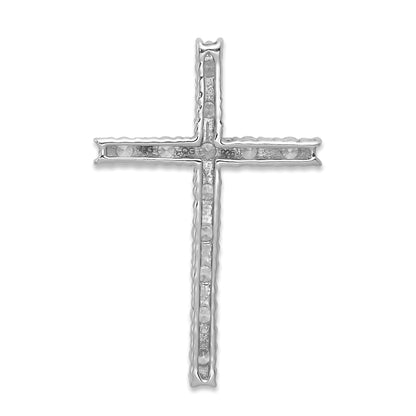 14k White Gold 1/2 carat Diamond Latin Cross Chain Slide