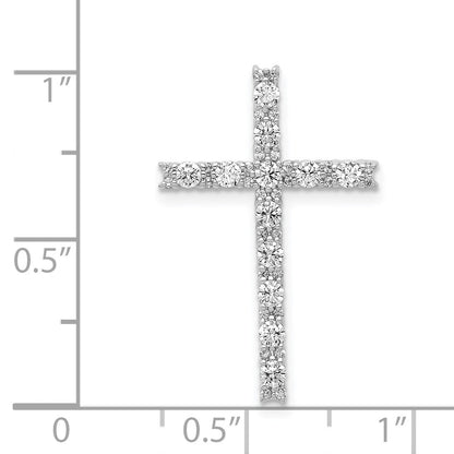 14k White Gold 1/2 carat Diamond Latin Cross Chain Slide
