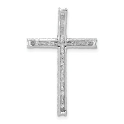14k White Gold 3/4 carat Diamond Latin Cross Chain Slide