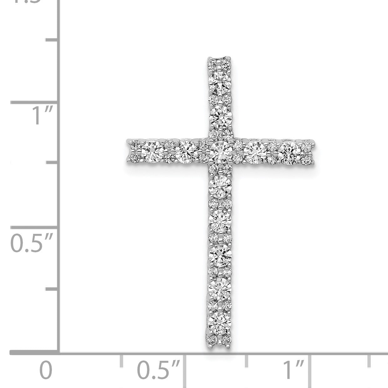 14k White Gold 3/4 carat Diamond Latin Cross Chain Slide