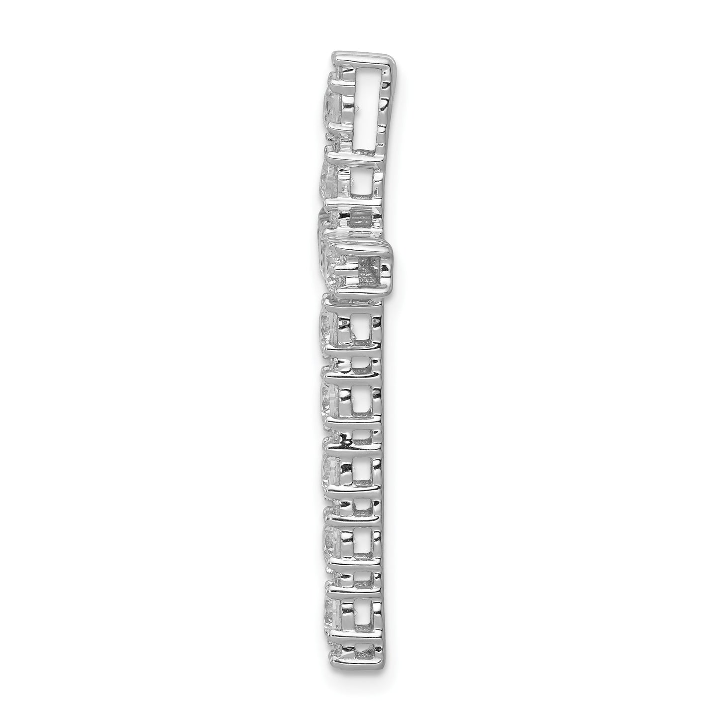 14k White Gold 1 carat Diamond Latin Cross Chain Slide