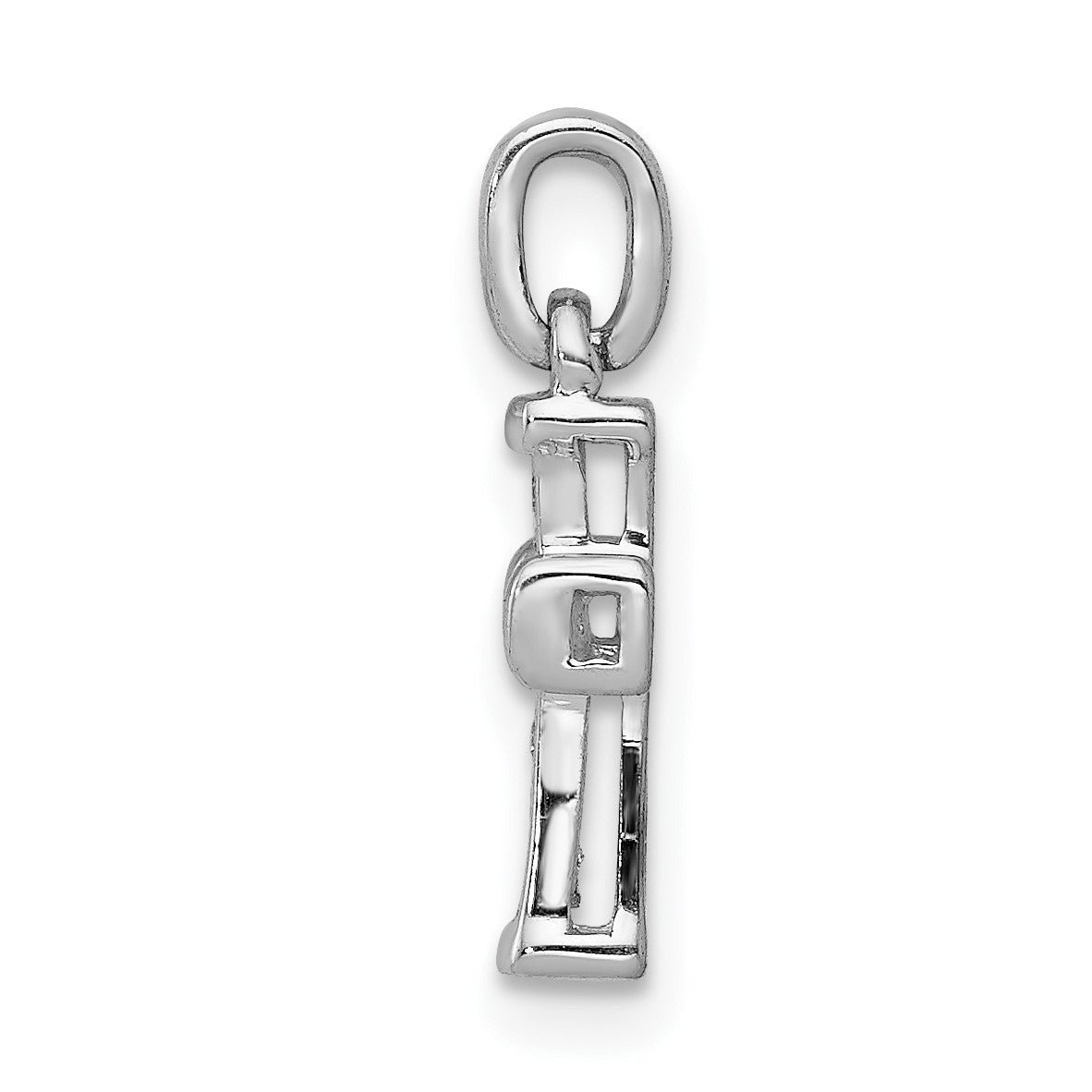 14k White Gold Small 1/20 carat Diamond Latin Cross Pendant