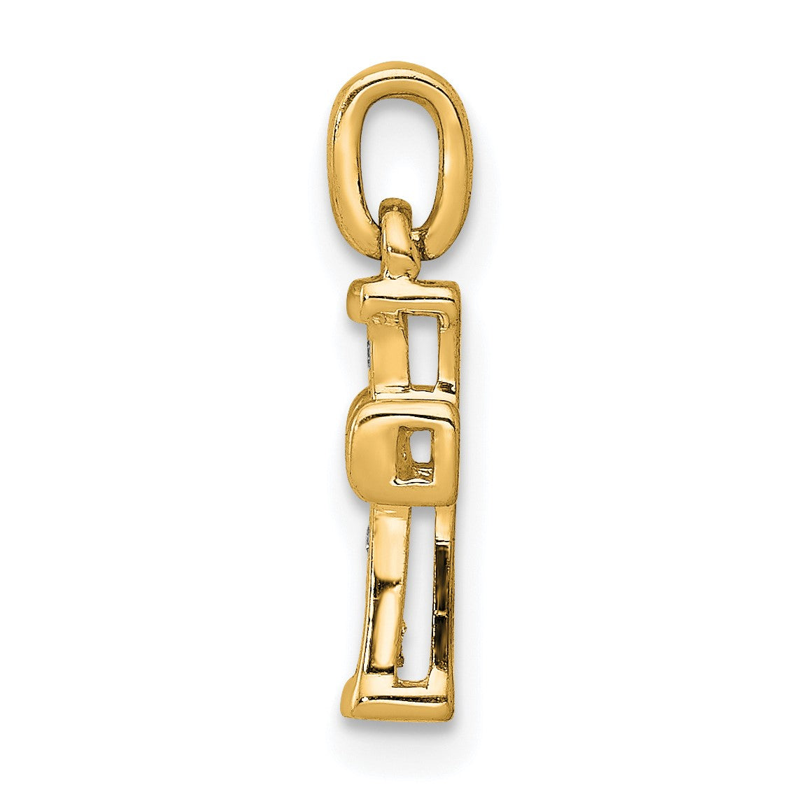 14k Small 1/20 carat Diamond Latin Cross Pendant