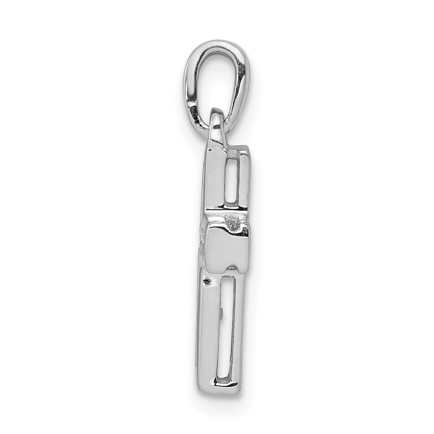 14k White Gold 1/6 carat Diamond Latin Cross Pendant