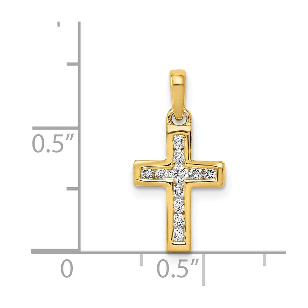 14k 1/6ct. Diamond Latin Cross Pendant