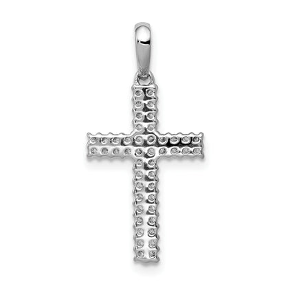 14k White Gold 1/4 carat Diamond Cross Pendant