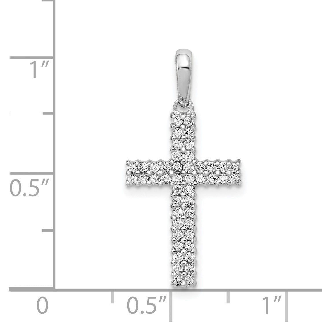 14k White Gold 1/4 carat Diamond Cross Pendant