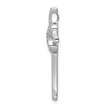 14k White Gold .03 carat Diamond Infinity Cross Chain Slide