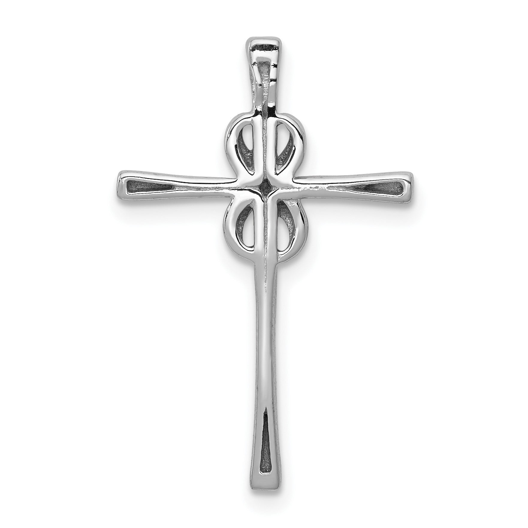 14k White Gold .03 carat Diamond Infinity Cross Chain Slide