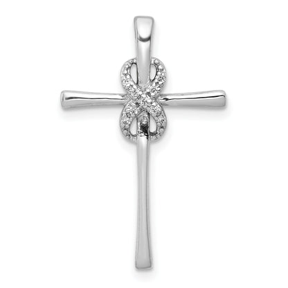 14k White Gold .03 carat Diamond Infinity Cross Chain Slide