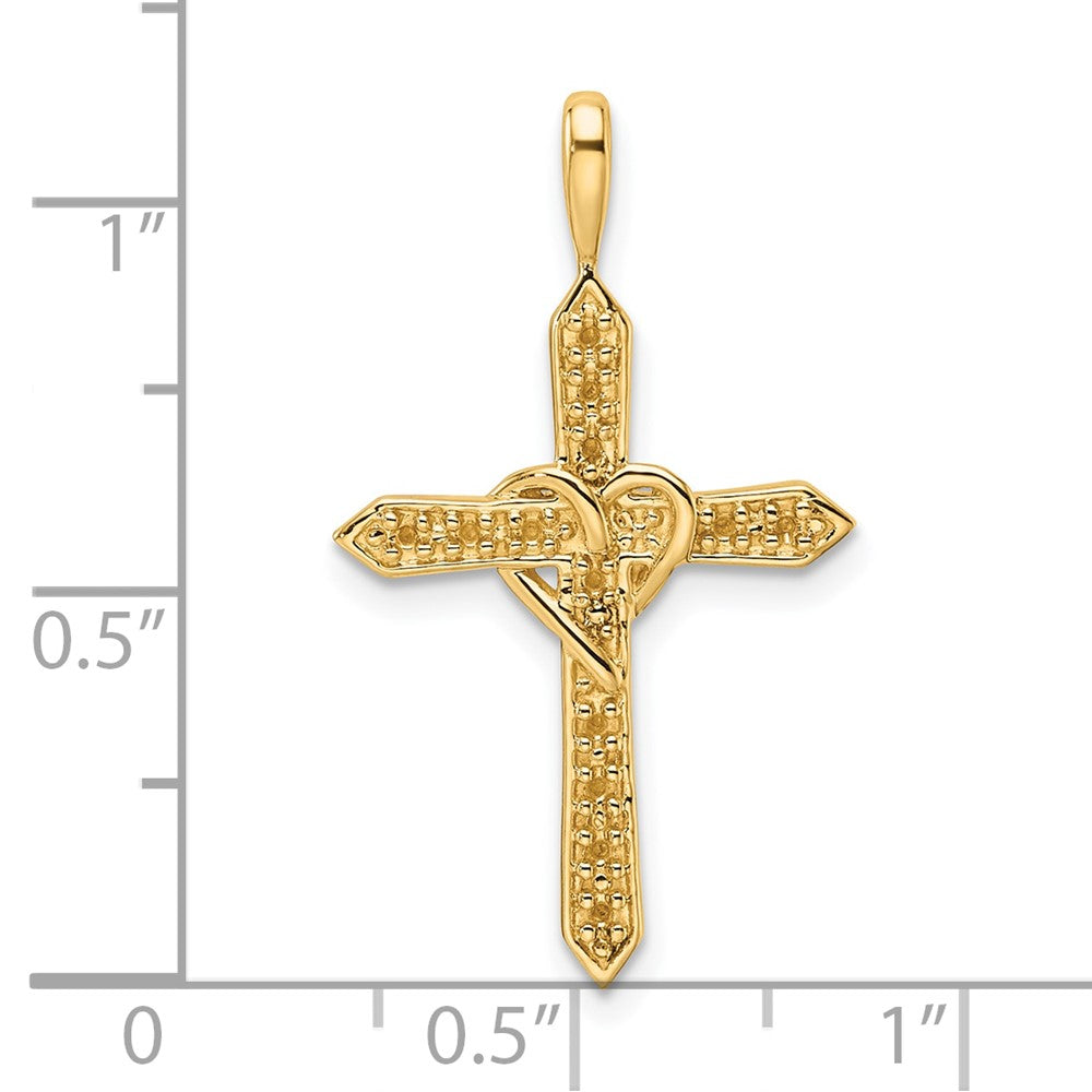 14k Heart Cross Pendant Mounting