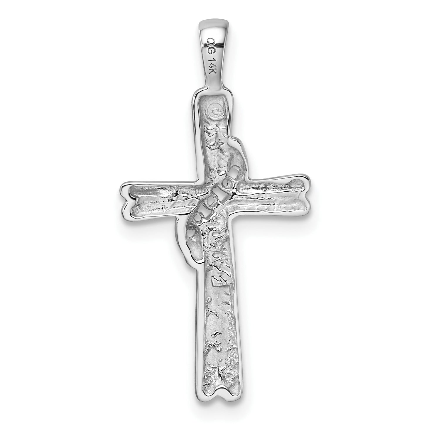 14k White Gold Cross Pendant Mounting