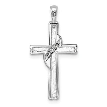 14k 3-Stone 1/20 carat AA Diamond Cross Pendant