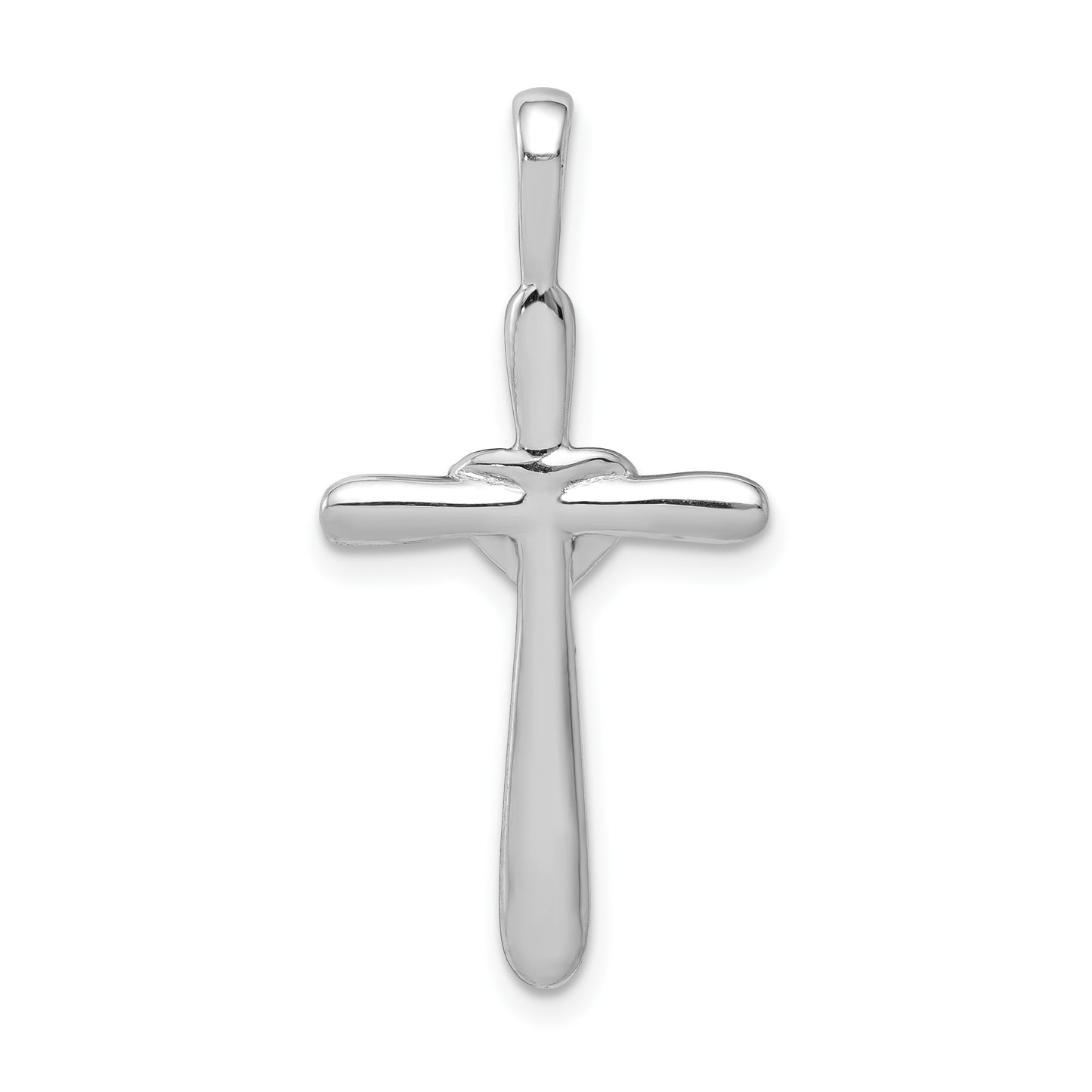 14k White Gold 1/10 carat Diamond Cross with Heart Pendant
