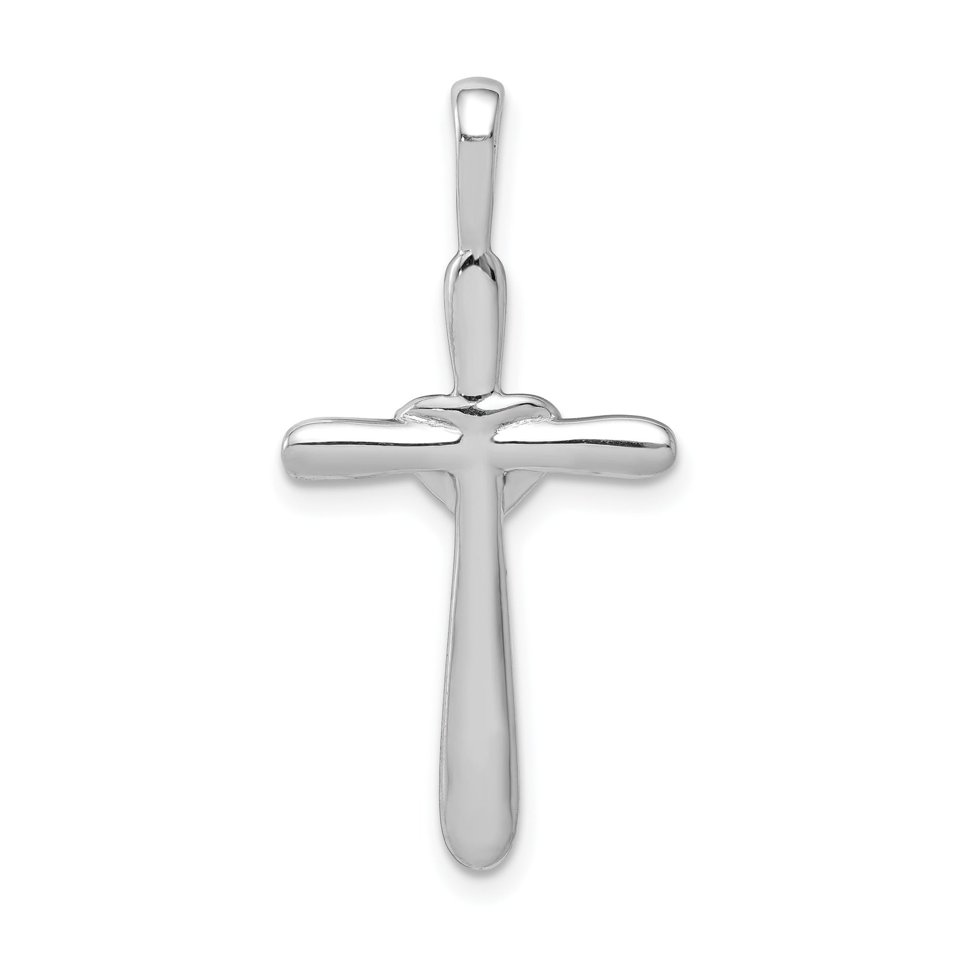 14k White Gold 1/10 carat Diamond Cross with Heart Pendant