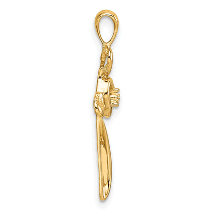 14k Diamond Cross with Heart Pendant Mounting