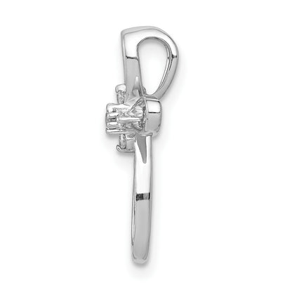 14k White Gold 1/20 carat Diamond Cross Chain Slide