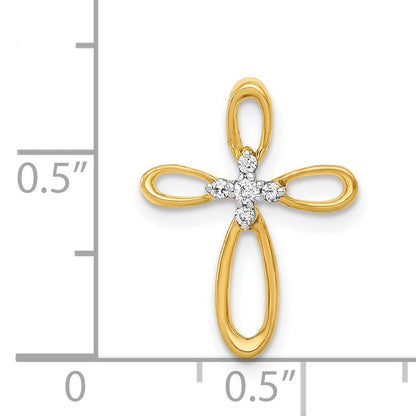 14k 1/20 carat Diamond Cross Slide Pendant