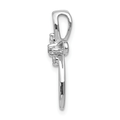 14k White Gold 1/10 carat Diamond Cross Chain Slide