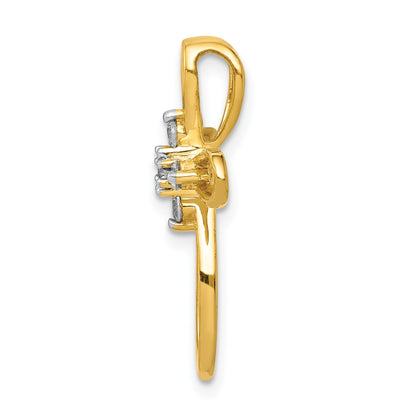 14k 1/5 carat Diamond Cross Chain Slide