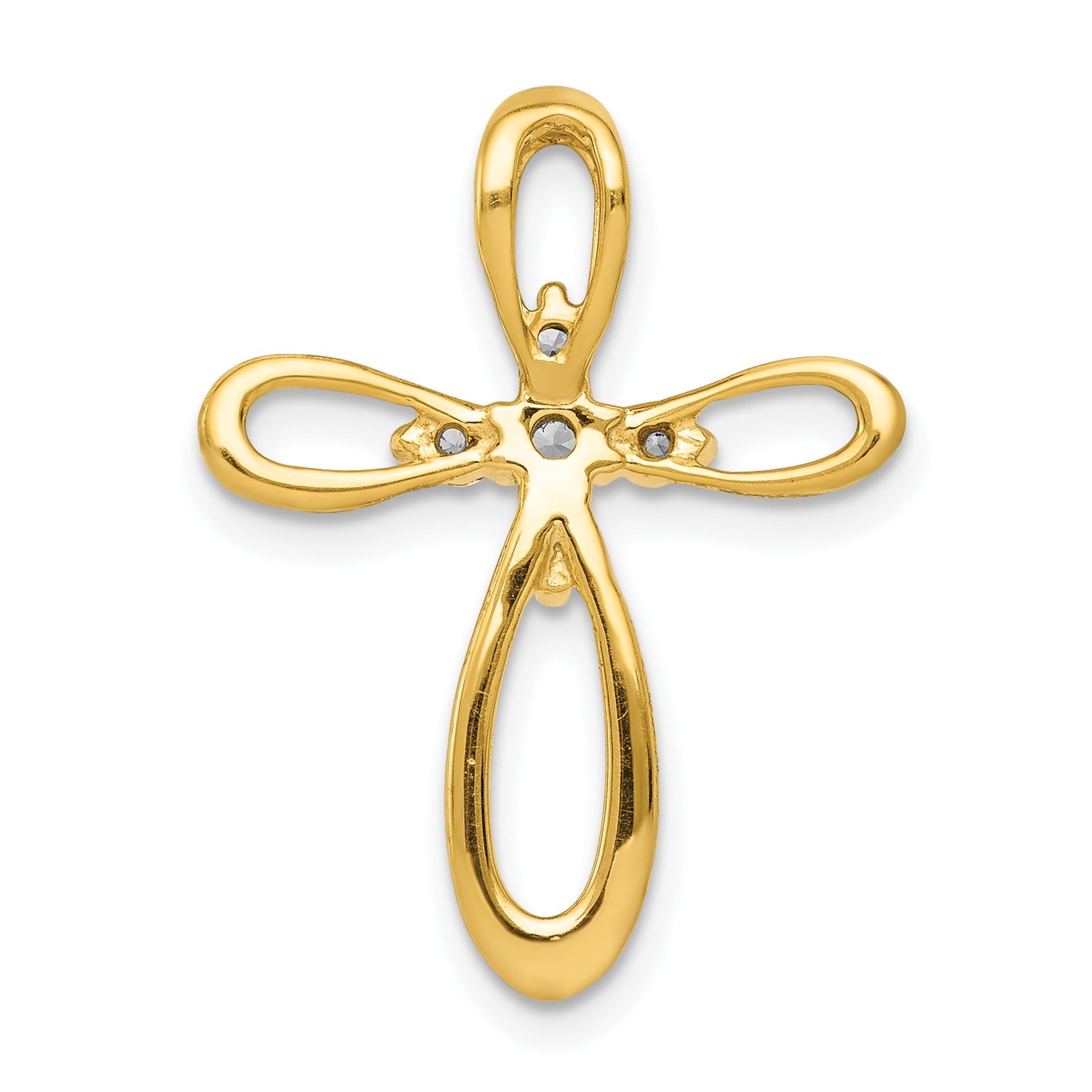 14k 1/5 carat Diamond Cross Chain Slide