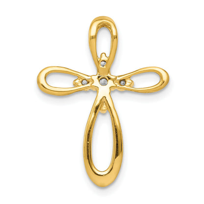 14k 1/5 carat Diamond Cross Chain Slide