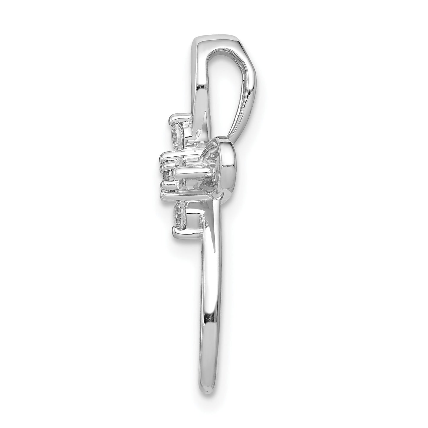 14k White Gold 1/5 carat Diamond Cross Chain Slide
