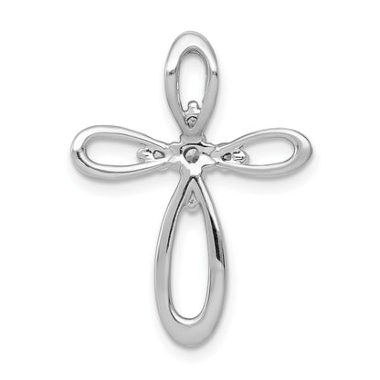 14k White Gold 1/5 carat Diamond Cross Chain Slide