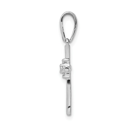 14k White Gold .02 carat Diamond Cross Pendant