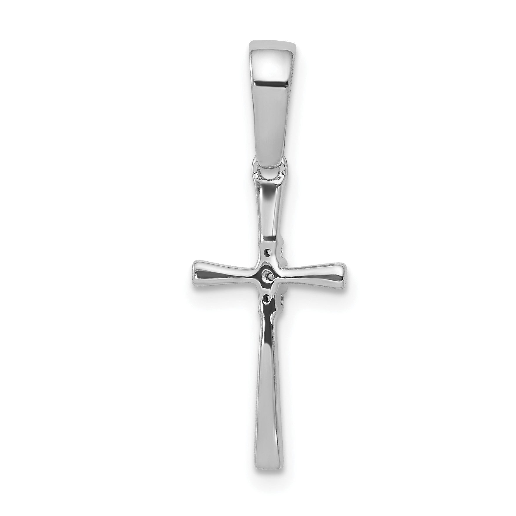 14k White Gold .02 carat Diamond Cross Pendant