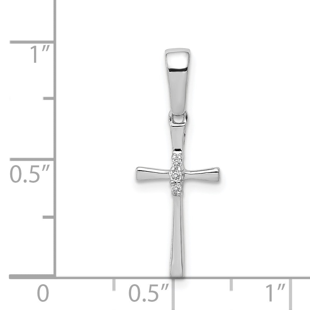 14k White Gold .02 carat Diamond Cross Pendant