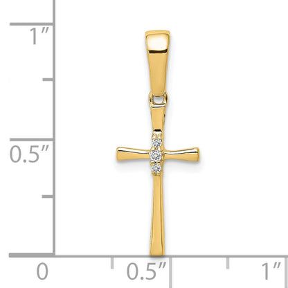14K .02 carat Diamond Cross Pendant