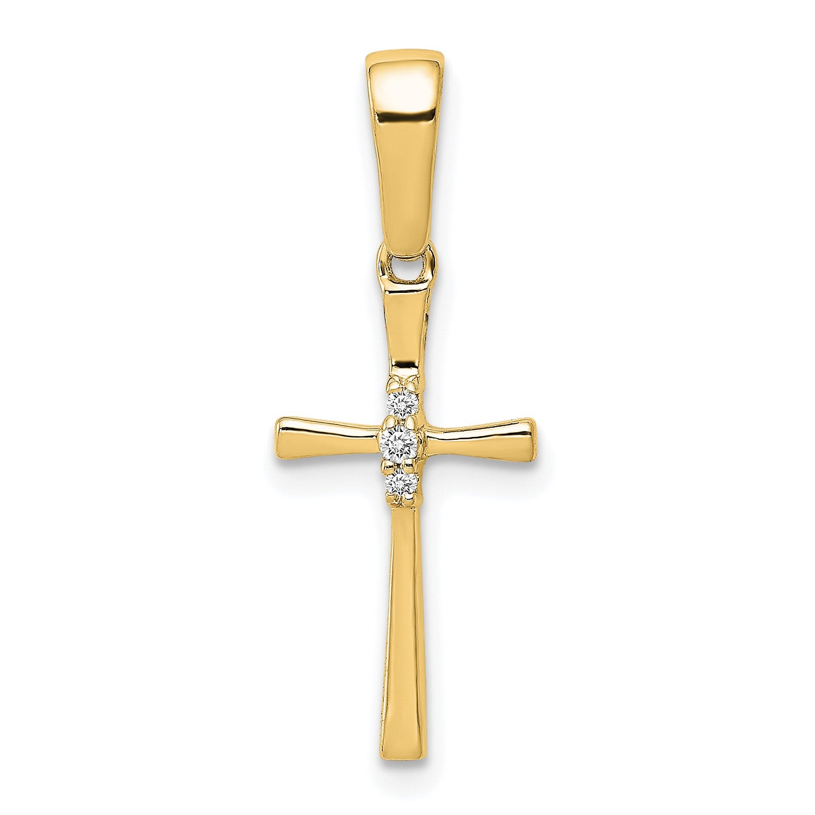 14K .02 carat Diamond Cross Pendant