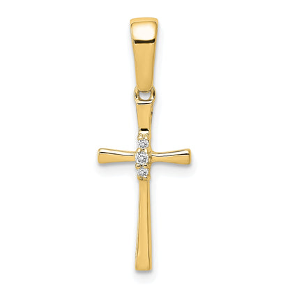 14K .02 carat Diamond Cross Pendant