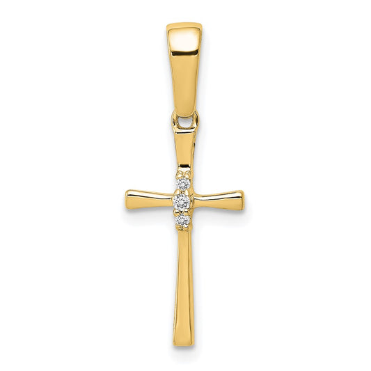 14K .02ct. Diamond Cross Pendant