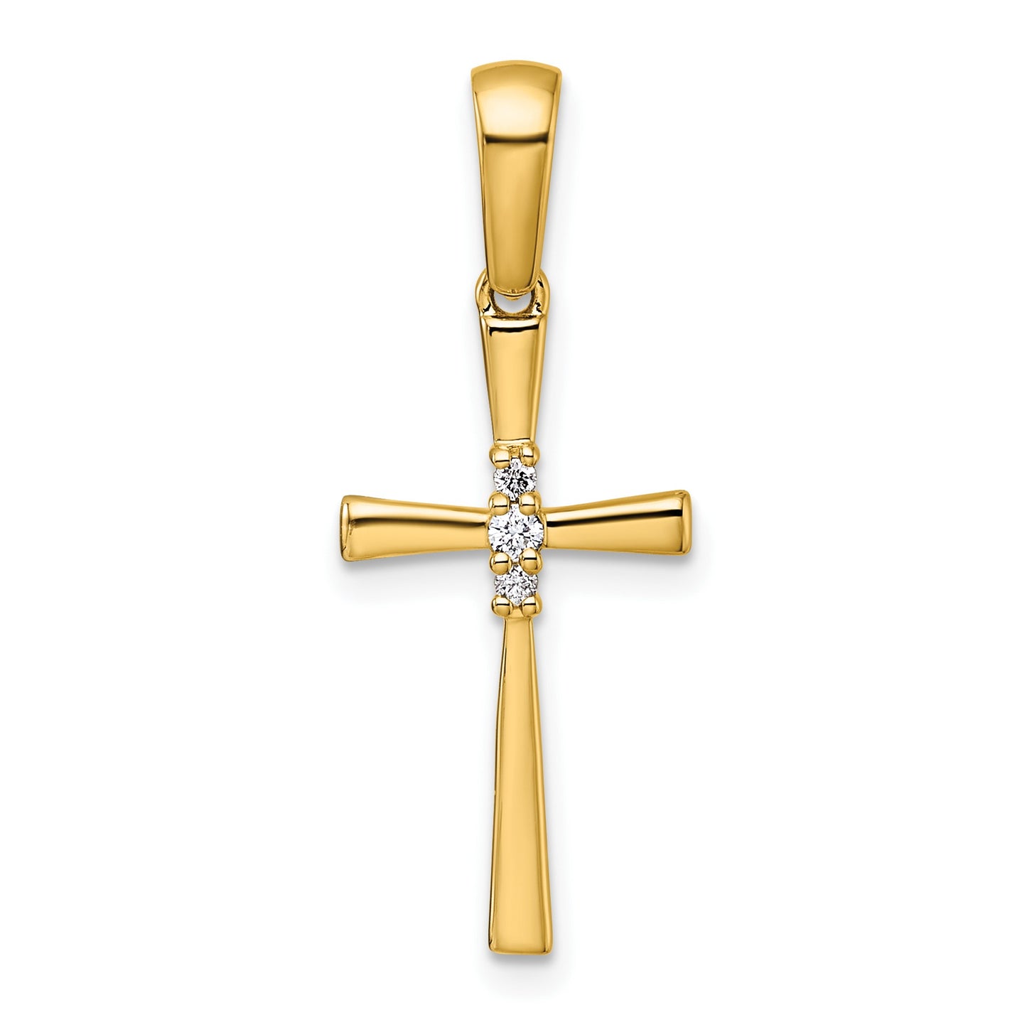 14K 1/20 carat Diamond Cross Pendant