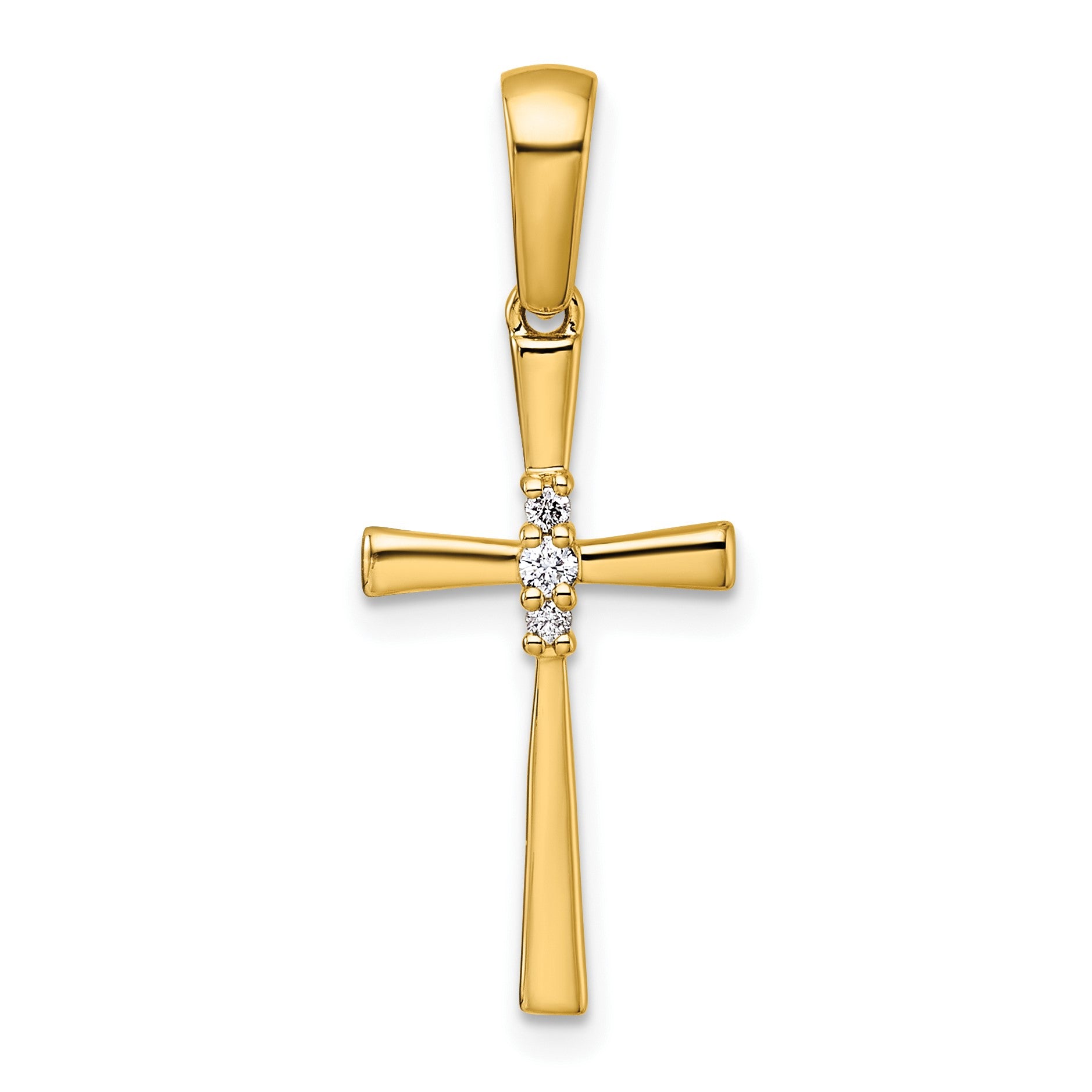14K 1/20 carat Diamond Cross Pendant