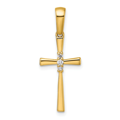 14K 1/20 carat Diamond Cross Pendant