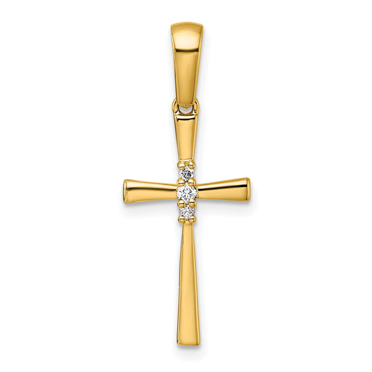14K 1/20 carat Diamond Cross Pendant