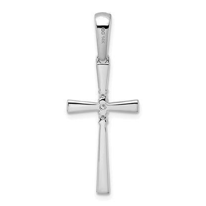 14k White Gold 1/15 carat Diamond Cross Pendant