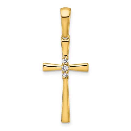 14K 1/15 carat Diamond Cross Pendant