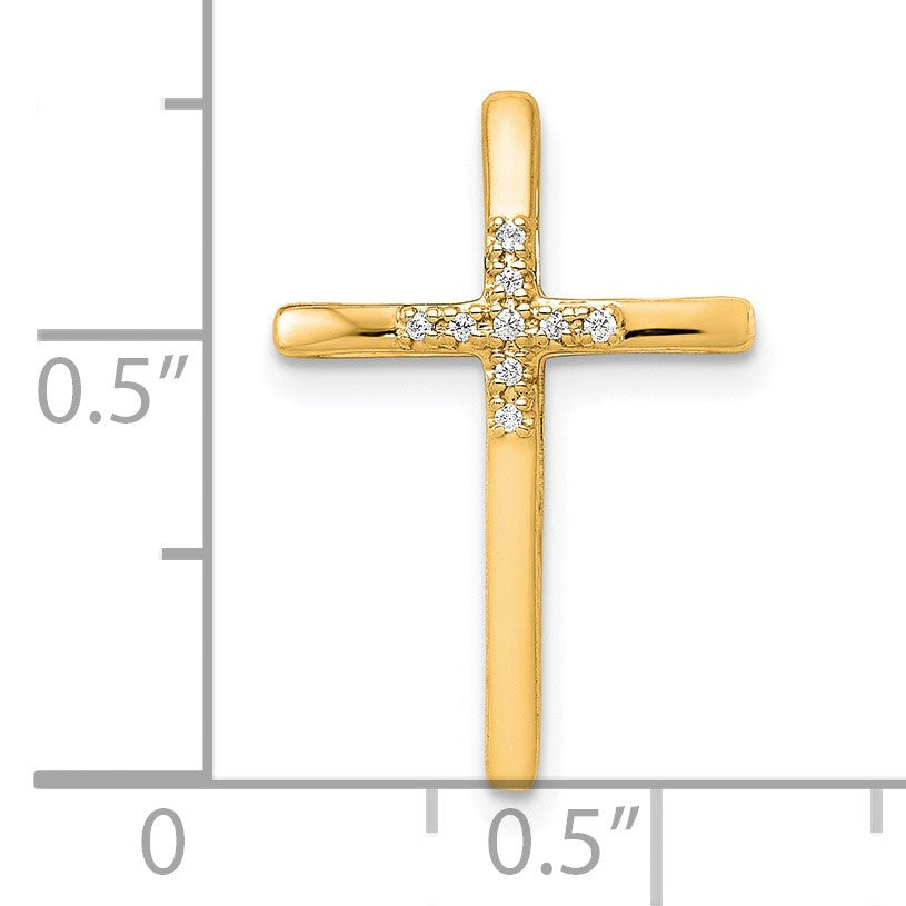 14k .03 carat Diamond Cross Chain Slide
