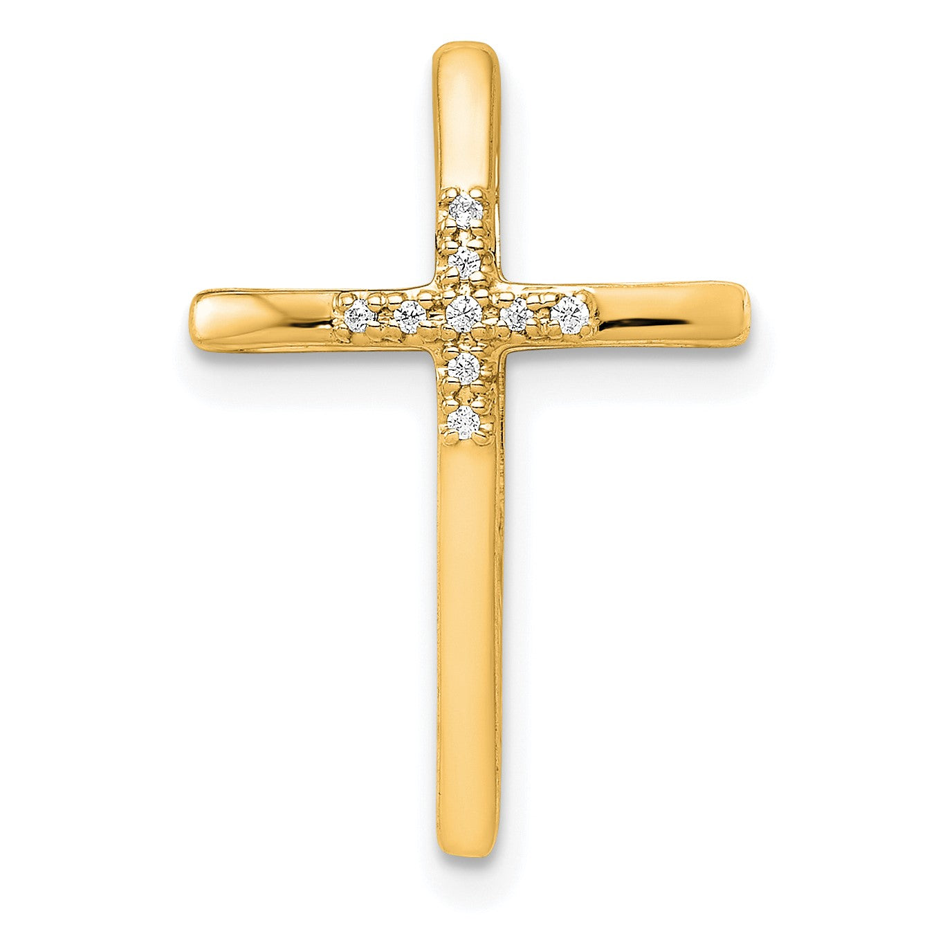14k .03 carat Diamond Cross Chain Slide