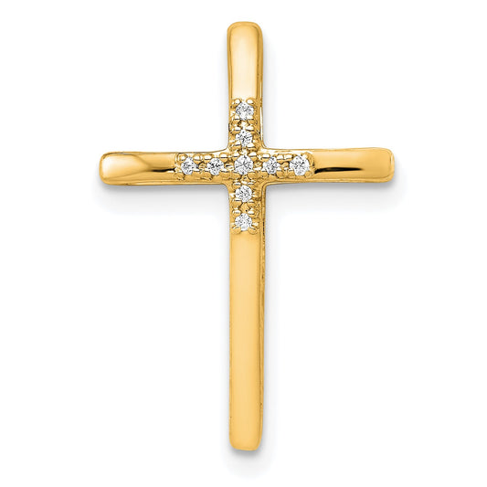 14k .03 carat Diamond Cross Chain Slide
