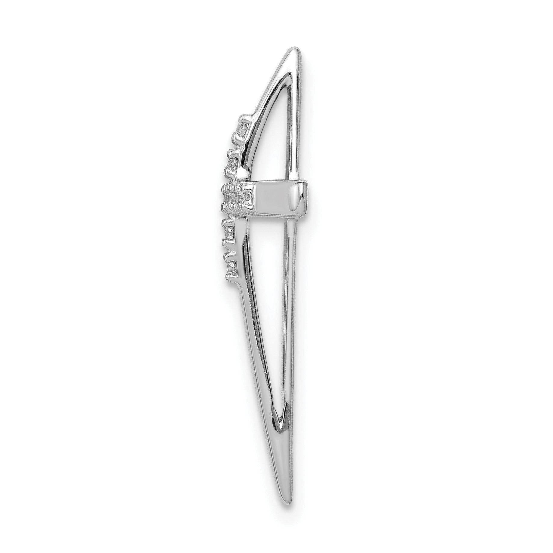 14k White Gold 1/10 carat Diamond Cross Chain Slide