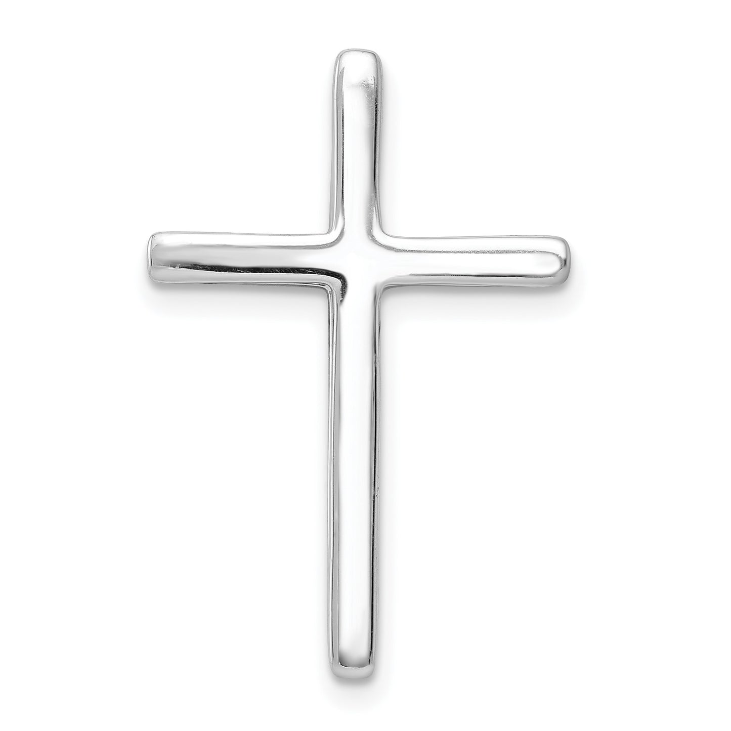 14k White Gold 1/10 carat Diamond Cross Chain Slide