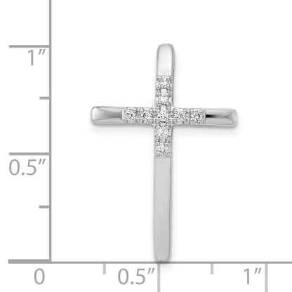 14k White Gold 1/10 carat Diamond Cross Chain Slide