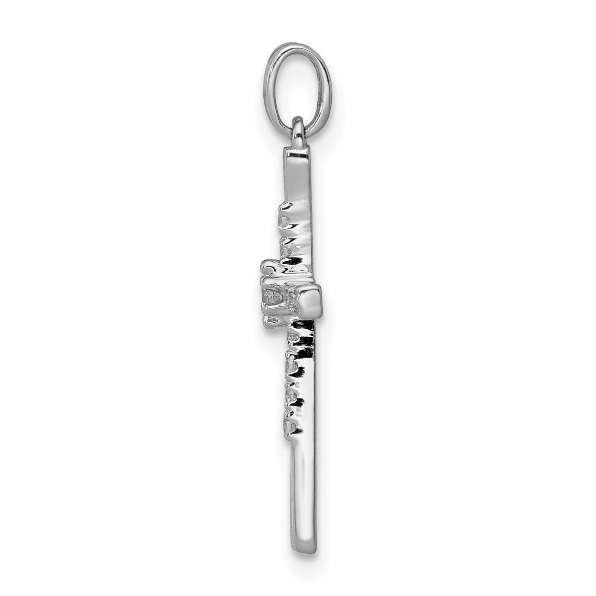 14k White Gold 1/10 carat Diamond Cross Pendant